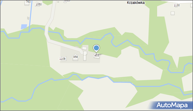 Kamesznica, Leśna, 403, mapa Kamesznica