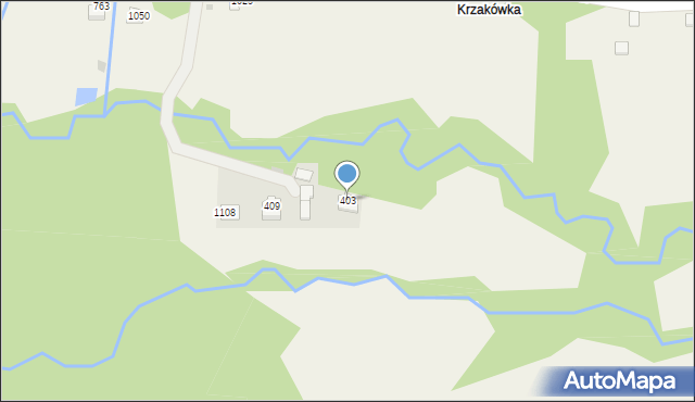 Kamesznica, Leśna, 405, mapa Kamesznica