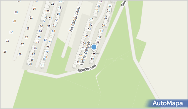 Kamionki, Leśny Zakątek, 55, mapa Kamionki