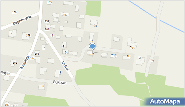 Karakule, Leśna, 7/9, mapa Karakule