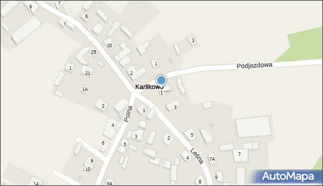 Karlikowo, Leśna, 1, mapa Karlikowo