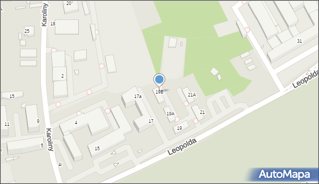 Katowice, Leopolda, 19B, mapa Katowic