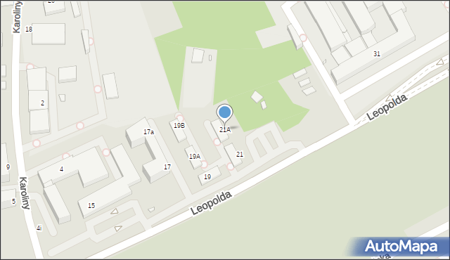 Katowice, Leopolda, 21A, mapa Katowic
