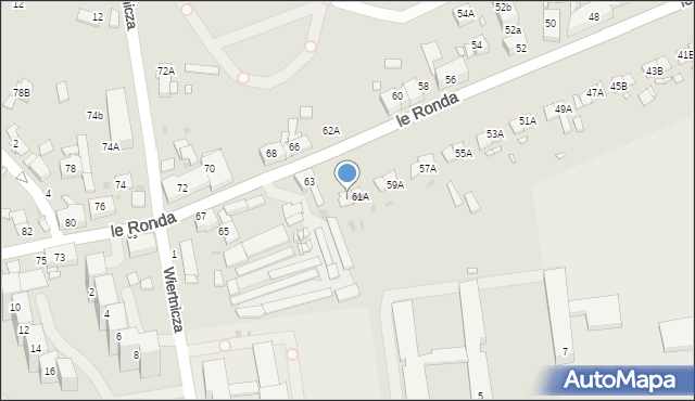 Katowice, le Ronda Henryka, gen., 61B, mapa Katowic