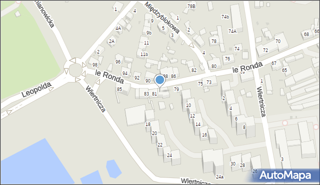 Katowice, le Ronda Henryka, gen., 81a, mapa Katowic