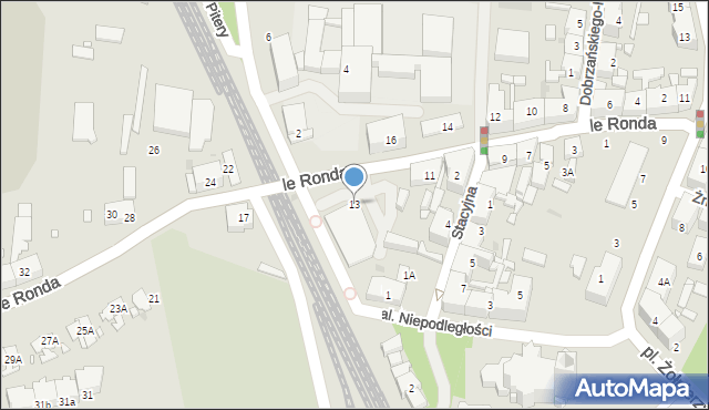 Katowice, le Ronda Henryka, gen., 13, mapa Katowic