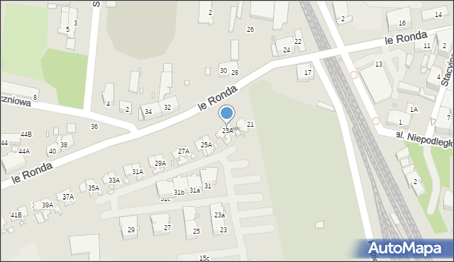 Katowice, le Ronda Henryka, gen., 23A, mapa Katowic