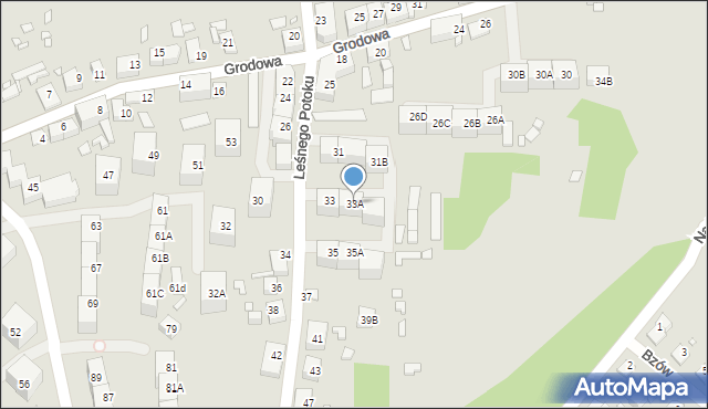 Katowice, Leśnego Potoku, 33A, mapa Katowic