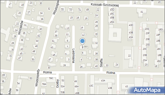 Katowice, Leśmiana Bolesława, 8, mapa Katowic