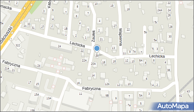 Katowice, Lechicka, 20, mapa Katowic