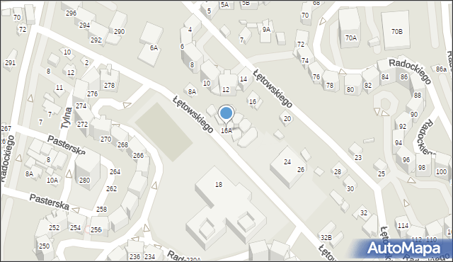 Katowice, Łętowskiego Stanisława, 16A, mapa Katowic