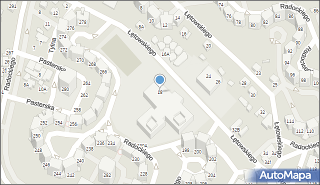 Katowice, Łętowskiego Stanisława, 18, mapa Katowic