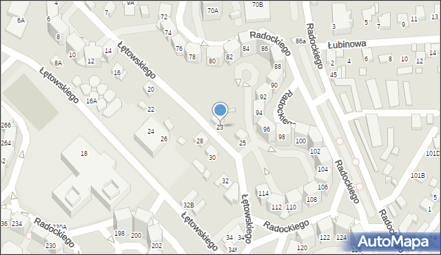 Katowice, Łętowskiego Stanisława, 23, mapa Katowic