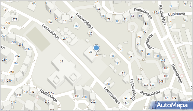 Katowice, Łętowskiego Stanisława, 26, mapa Katowic
