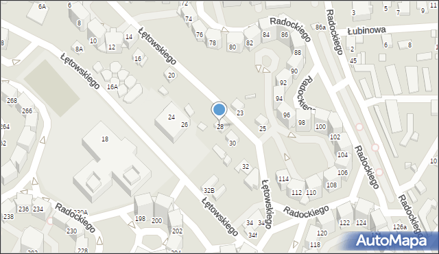 Katowice, Łętowskiego Stanisława, 28, mapa Katowic