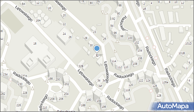 Katowice, Łętowskiego Stanisława, 32, mapa Katowic