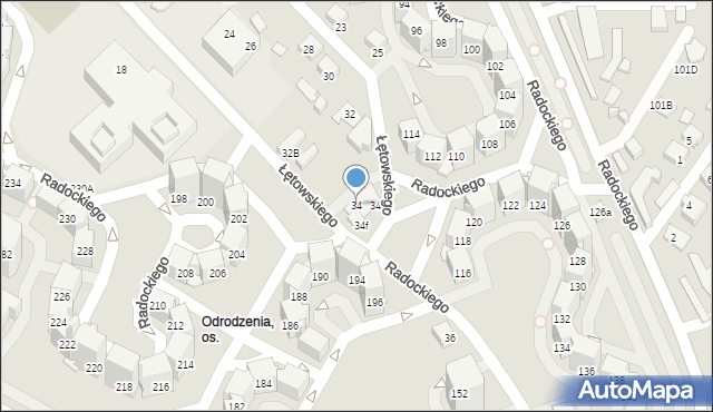 Katowice, Łętowskiego Stanisława, 34, mapa Katowic