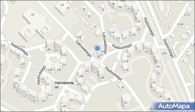 Katowice, Łętowskiego Stanisława, 34C, mapa Katowic