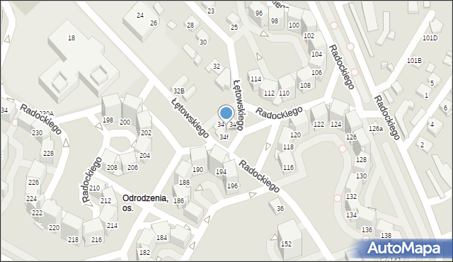 Katowice, Łętowskiego Stanisława, 34g, mapa Katowic