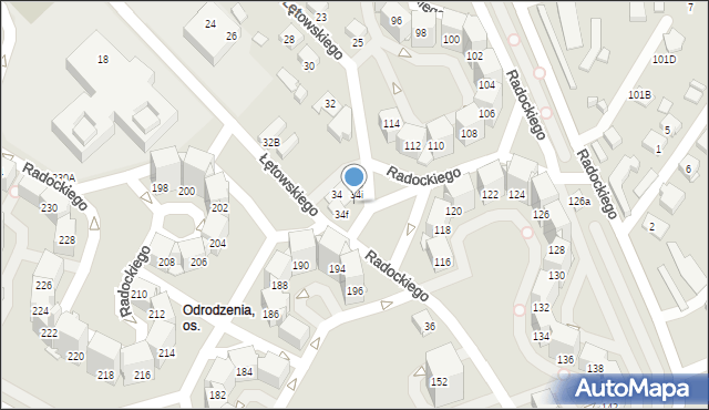 Katowice, Łętowskiego Stanisława, 34h, mapa Katowic