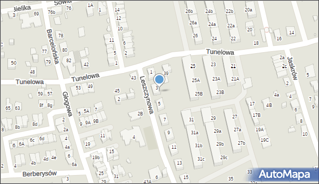 Katowice, Leszczynowa, 3A, mapa Katowic