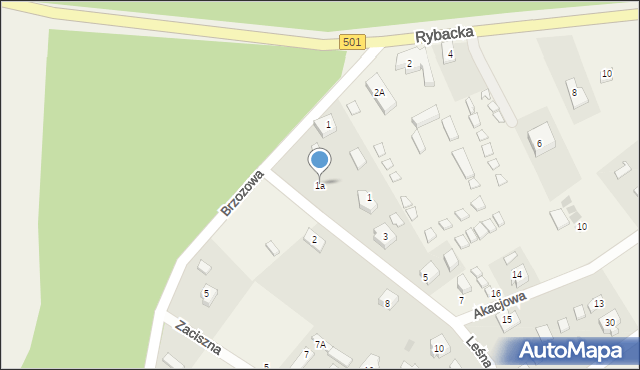 Kąty Rybackie, Leśna, 1a, mapa Kąty Rybackie