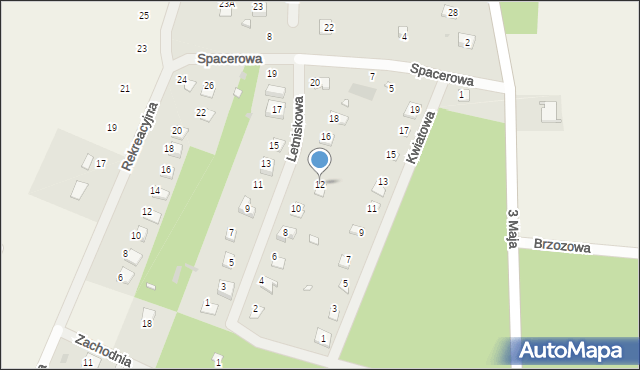 Kazimierz, Letniskowa, 12, mapa Kazimierz