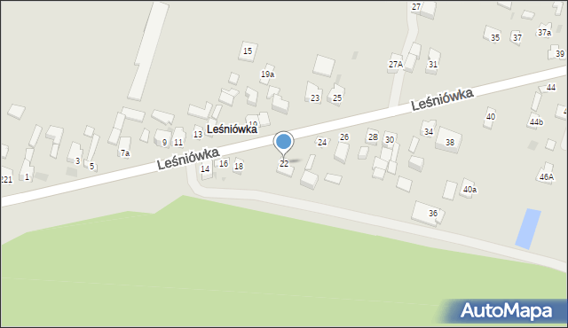 Kielce, Leśniówka, 22, mapa Kielc