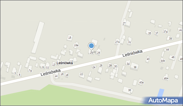 Kielce, Leśniówka, 23, mapa Kielc