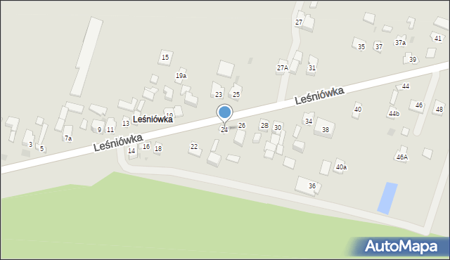 Kielce, Leśniówka, 24, mapa Kielc