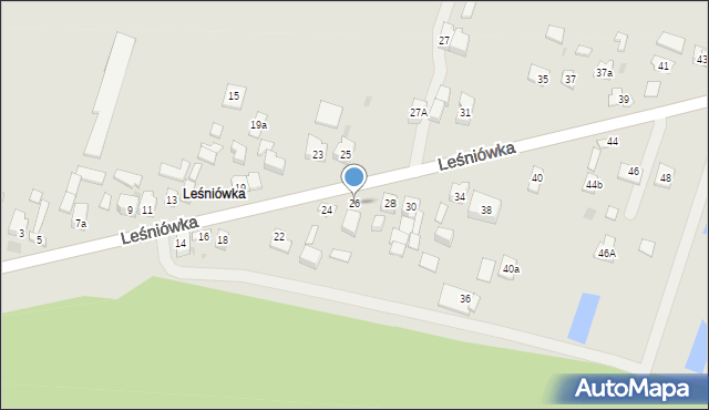 Kielce, Leśniówka, 26, mapa Kielc