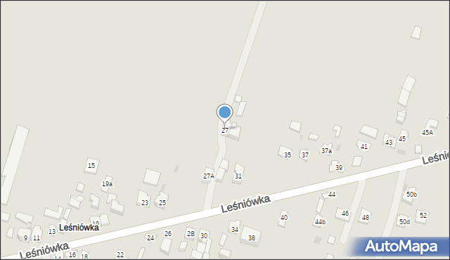 Kielce, Leśniówka, 27, mapa Kielc