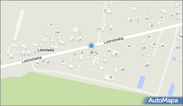 Kielce, Leśniówka, 28, mapa Kielc