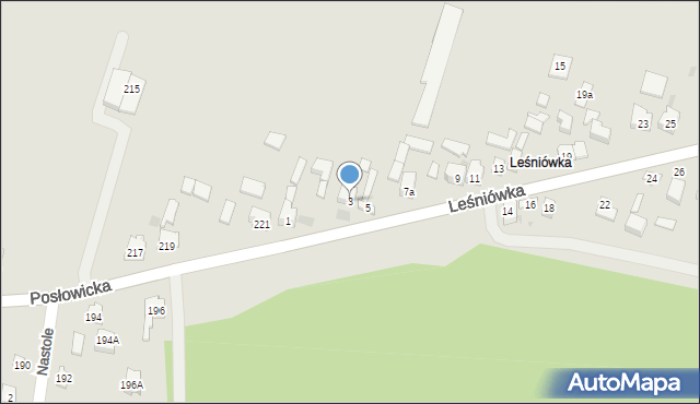 Kielce, Leśniówka, 3, mapa Kielc