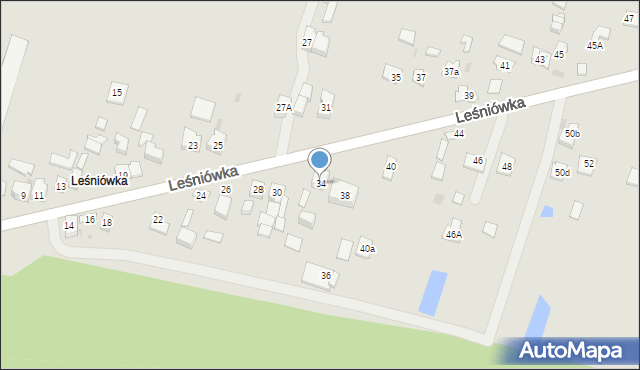 Kielce, Leśniówka, 34, mapa Kielc