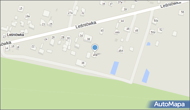 Kielce, Leśniówka, 40a, mapa Kielc