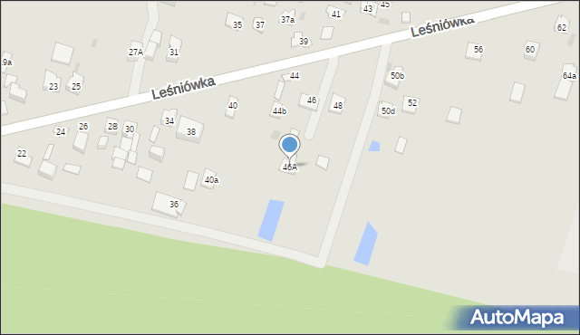 Kielce, Leśniówka, 46A, mapa Kielc