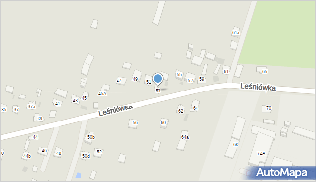 Kielce, Leśniówka, 53, mapa Kielc