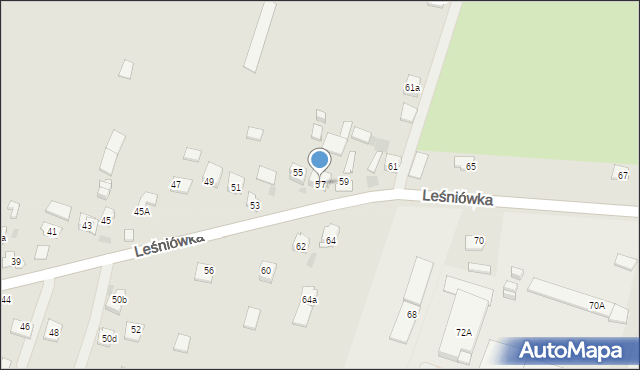 Kielce, Leśniówka, 57, mapa Kielc