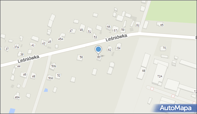 Kielce, Leśniówka, 60, mapa Kielc