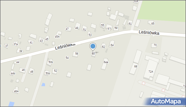 Kielce, Leśniówka, 60, mapa Kielc