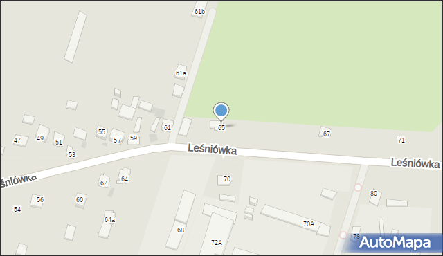 Kielce, Leśniówka, 65, mapa Kielc