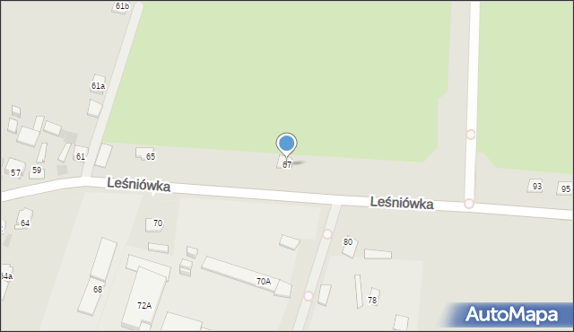 Kielce, Leśniówka, 67, mapa Kielc