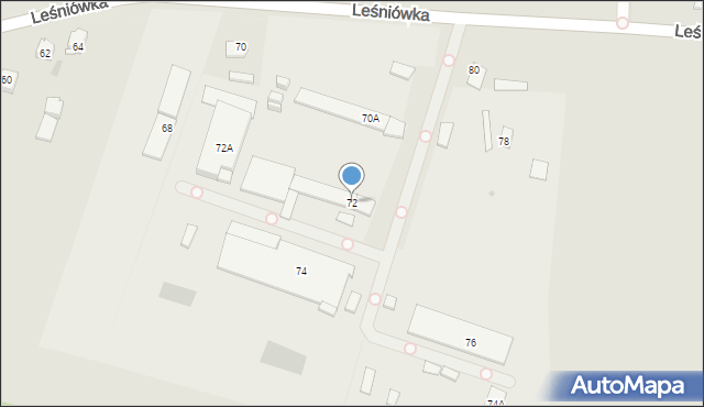 Kielce, Leśniówka, 72, mapa Kielc