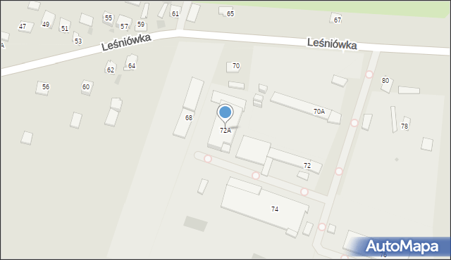 Kielce, Leśniówka, 72A, mapa Kielc