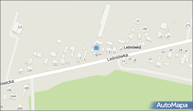 Kielce, Leśniówka, 7a, mapa Kielc