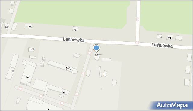 Kielce, Leśniówka, 80, mapa Kielc