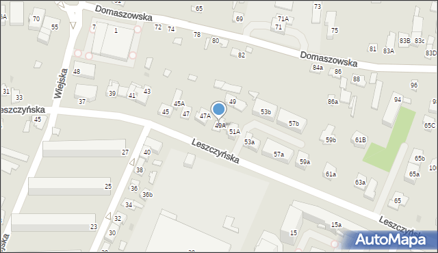 Kielce, Leszczyńska, 49A, mapa Kielc