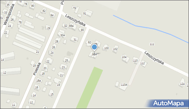 Kielce, Leszczyńska, 98A, mapa Kielc