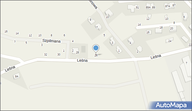 Kielno, Leśna, 26, mapa Kielno